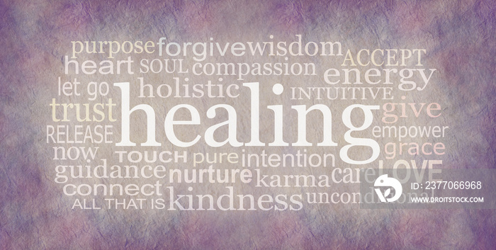 Holistic Healer’s Healing Word Cloud Artwork Banner - ideal for place mats, mouse mats and wall art, a word cloud relevant to holistic spiritual healing therapists