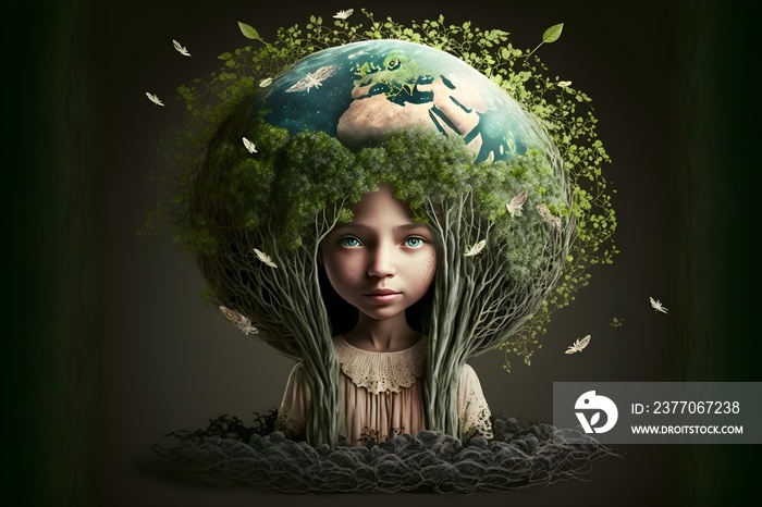 Mother earth day concept. Ecology and environment conservation creative idea concept
