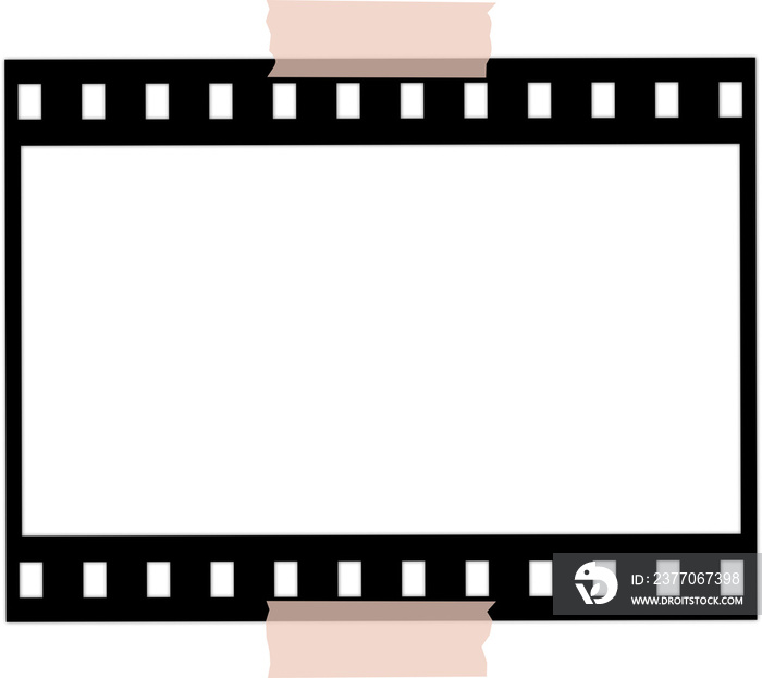 Isolated Negative Film Transparent Frame with Tape