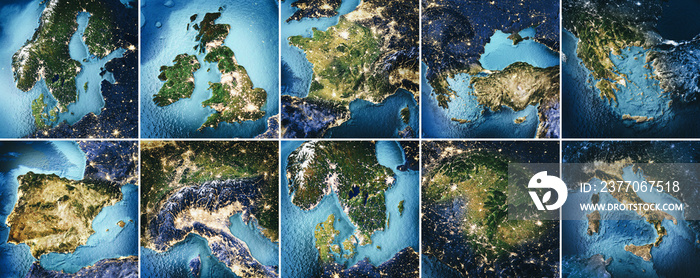 Planet Earth topography map set