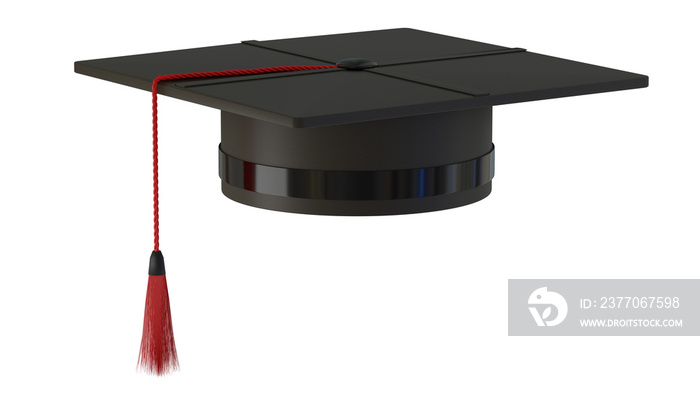 Graduation cap isolated on Transparent PNG Background. School, Student, Education, graduation and diploma concept