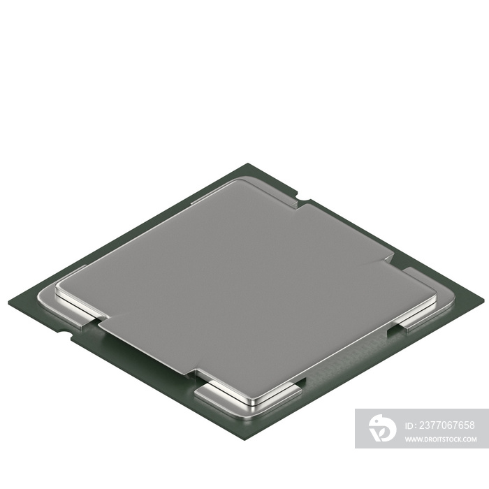 3D rendering illustration of a CPU microchip