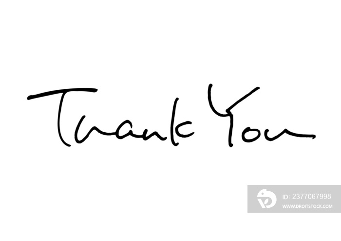 Thank You,hand lettering,black ink