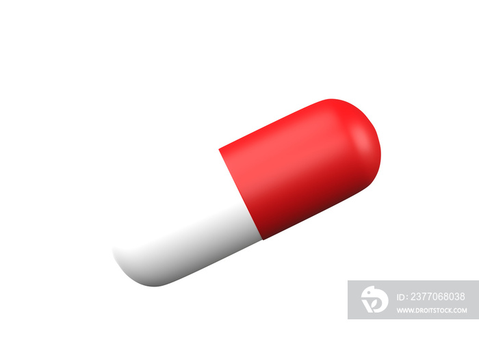 Medical capsule 3D render.