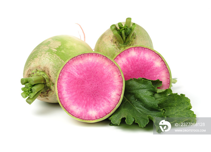 Watermelon radish, chinese red meat radish stock photo