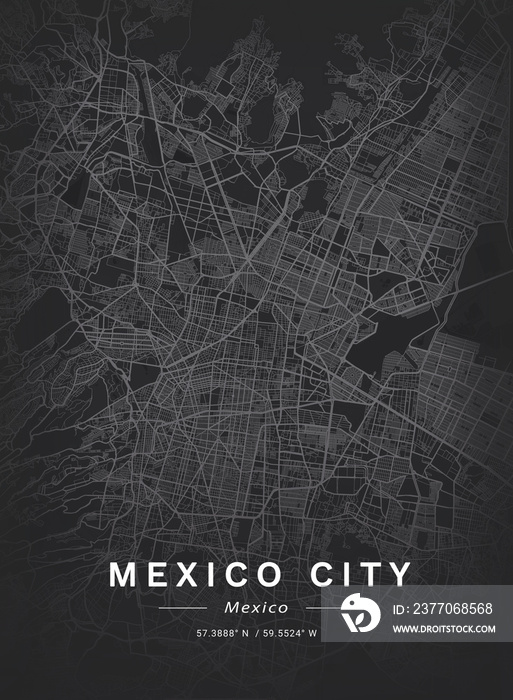 Map of Mexico City, Mexico