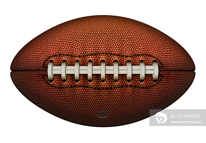 An American Football with Laces at Front