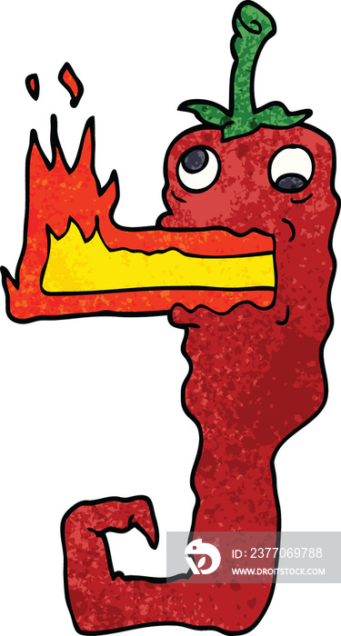 cartoon doodle red hot chili