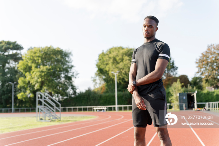 Portrait of athlete at stadium