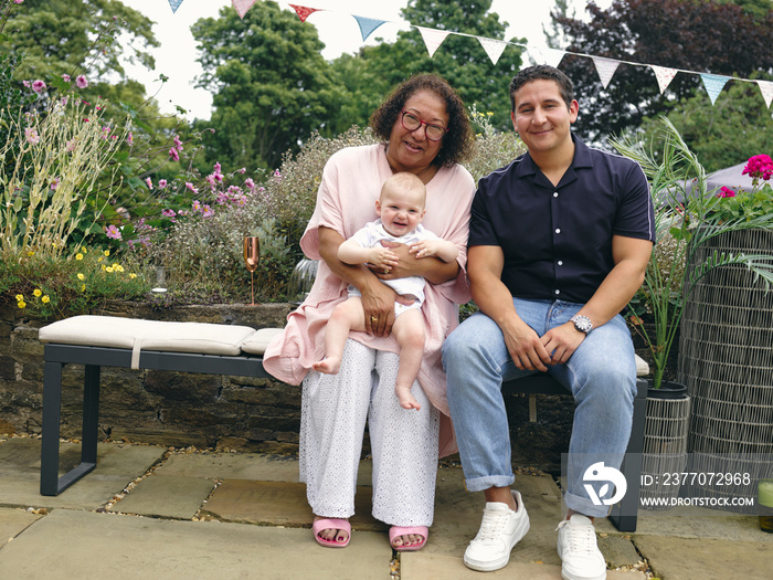 Portrait of mother with son and grandson