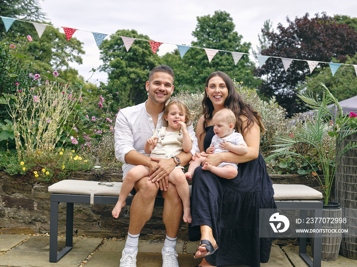 Portrait of parents with children