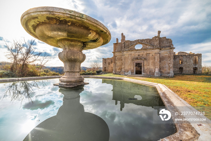 Monterano (Italy) - A ghost medieval town in the country of Lazio region, located in the province of Rome, perched on the summit plateau of the hill tuff.