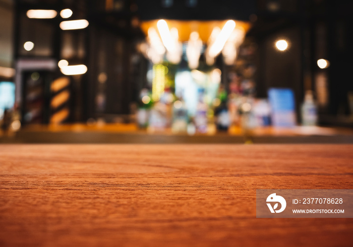 Table counter Blur Restaurant Bar shop as background