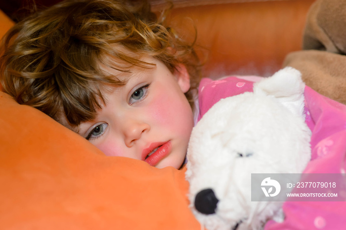 cute little girl with fever