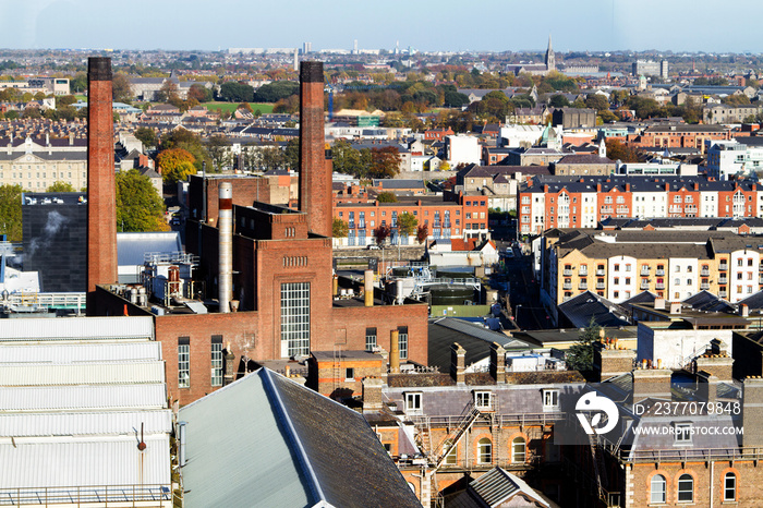 Factory grounds viewed from above. Dublin, Ireland.