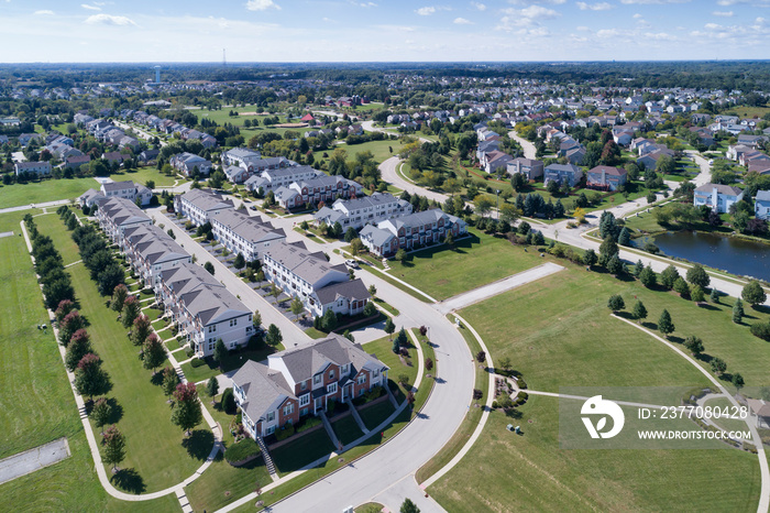 Townhouse and Residential Community Aerial View