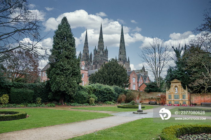 Lichfield Park with the cathedral in the background