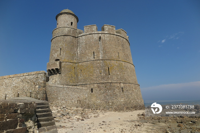 Vauban Turm auf der Insel Tatihou, Cotentin Normandie