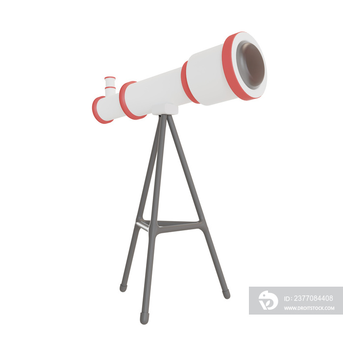 telescope illustration 3d