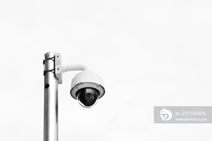 Security CCTV camera isolated on white background