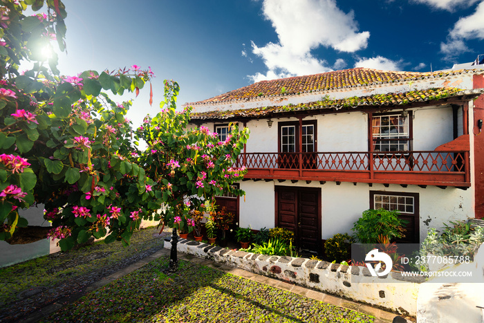 Beautiful and tradional architecture in Santa Cruz de La Palma city (La Palma, Canary Islands, Spain)