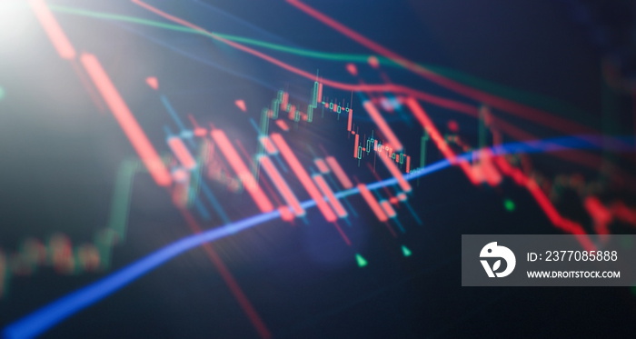 Businessman hand working on analyzing investment charts for Gold market, Forex market and Trading market.