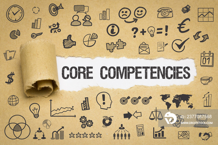 Core Competencies / Papier mit Symbole