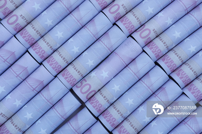 Close up euro banknote money on table background and saving money and business growth concept,finance and investment concept