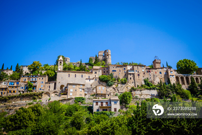 Scenic view of the ancient village of Montbrun-les-Bain, Provence, France