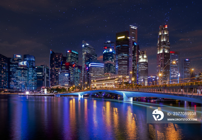 Singapore city skyline,City scape Building in Singapore., Singapore city skyline at Marina bay cityscape by night