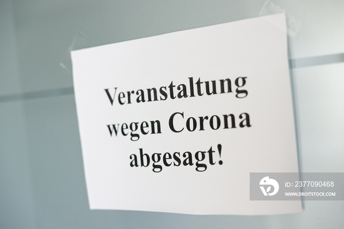 Symbolbild Veranstaltung wegen Corona abgesagt