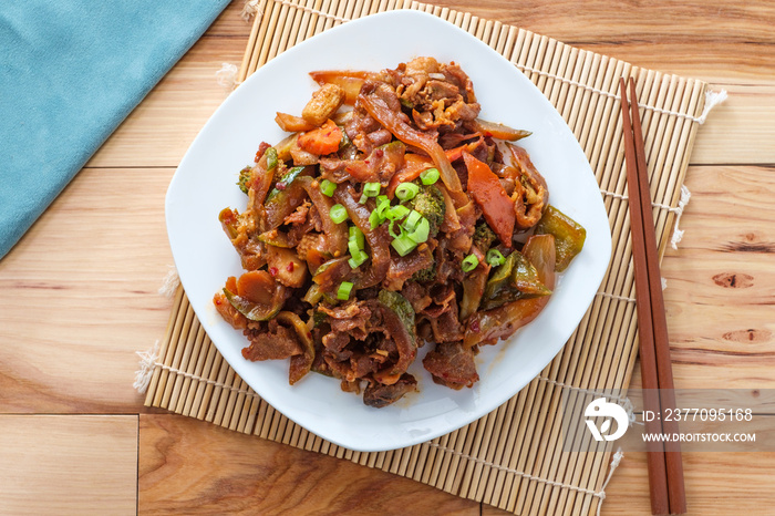 Mongolian BBQ Beef Vegetables