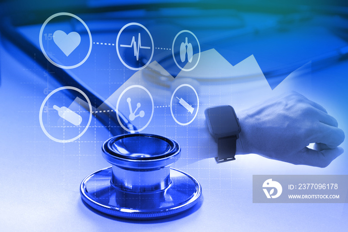 Telemedical and healthcare digital transformation concept