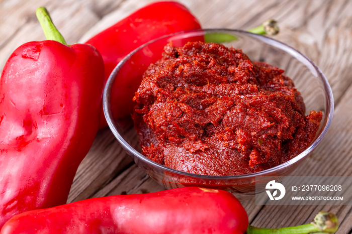 Turkish red pepper paste (biber salcasi)