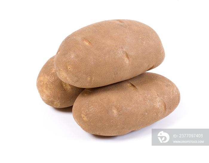 Russet Potatoes Isolated on White Background