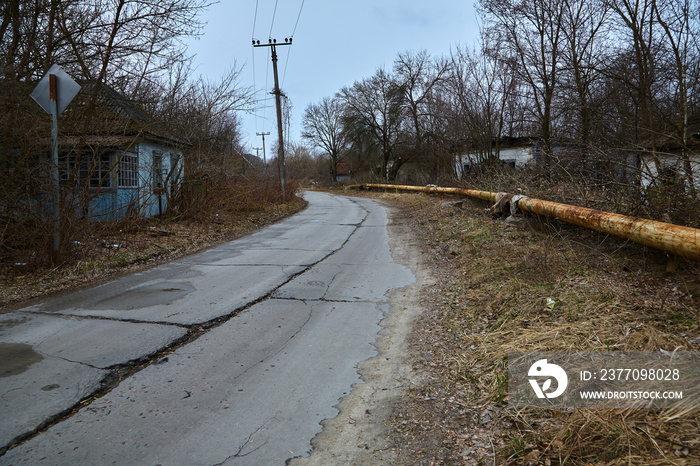 the road to the ghost town of Pripyat