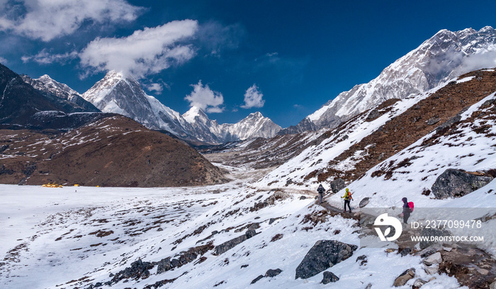 snow covered mountains