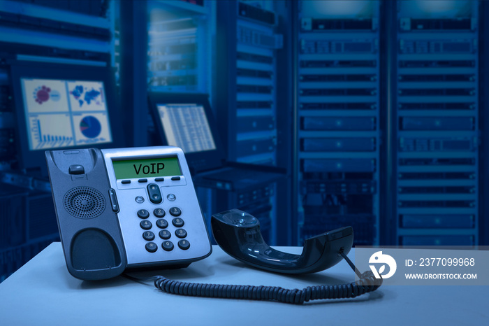 IP Telephone device with data center room