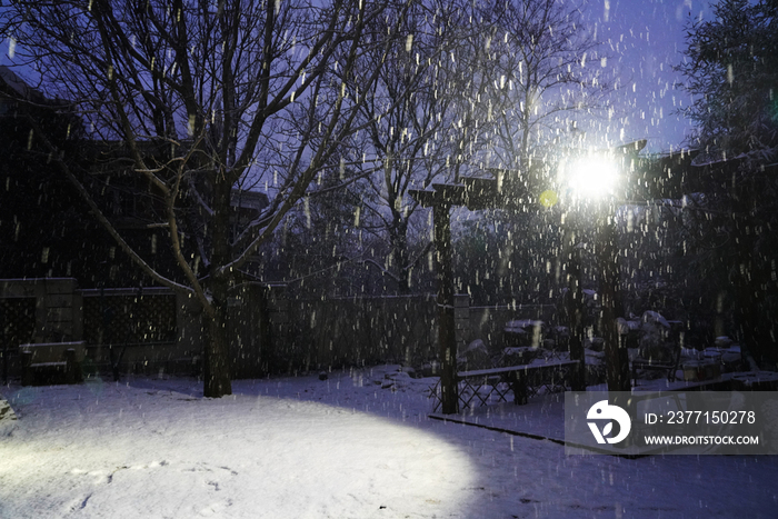 别墅区雪景