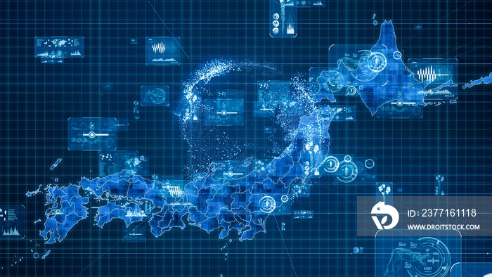 日本地図とデータ　デジタルトランスフォーメーション