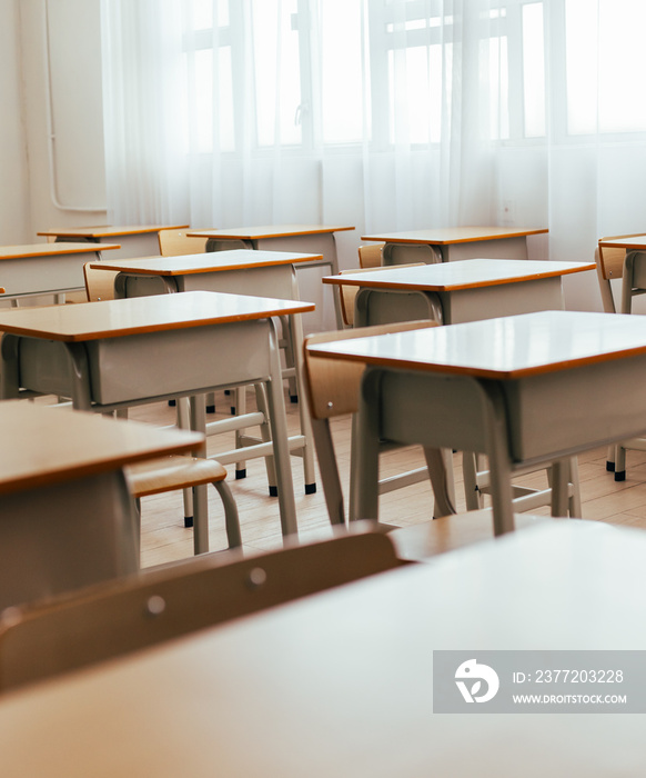 classroom in school, window and sunlight