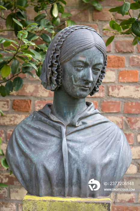 Büste von  Florence Nightingale Burgallee an der Kaiserpfalz Kaiserswerth Düsseldorf