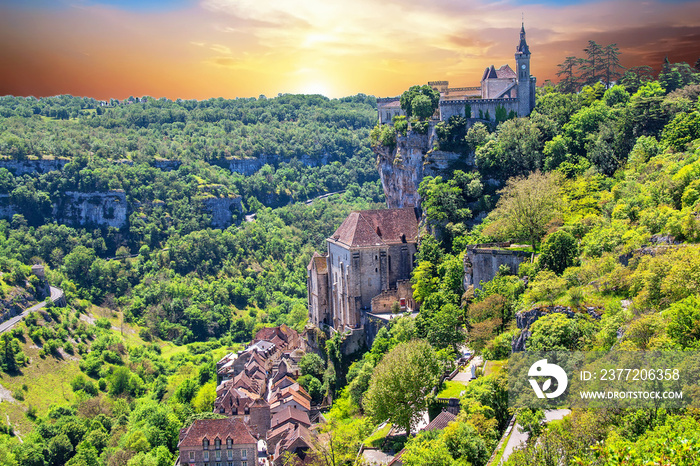 Rocamadour. Vue panoramique sur le village. Lot. Occitanie