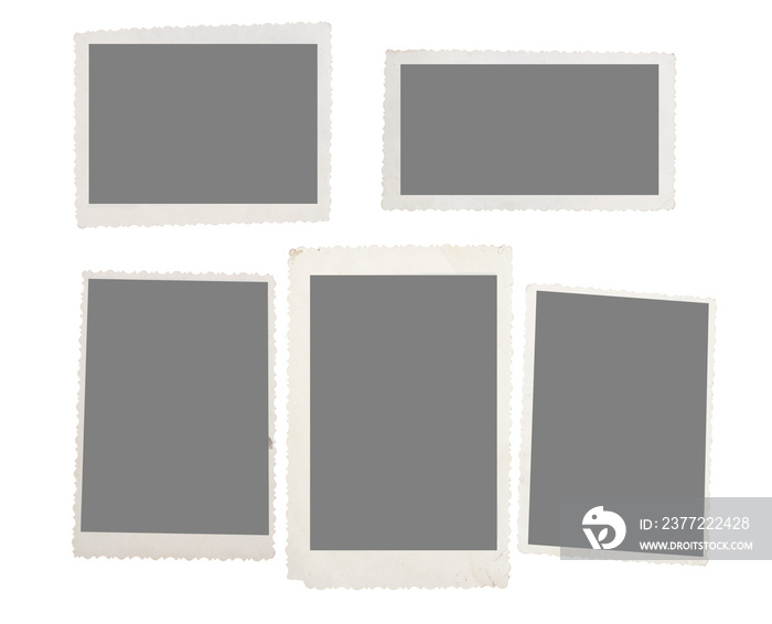 Old instant photos film isolated on white background