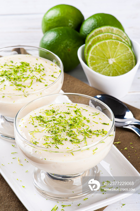 .Delicious lemon mousse. Refreshing and tasty dessert - Lime mousse