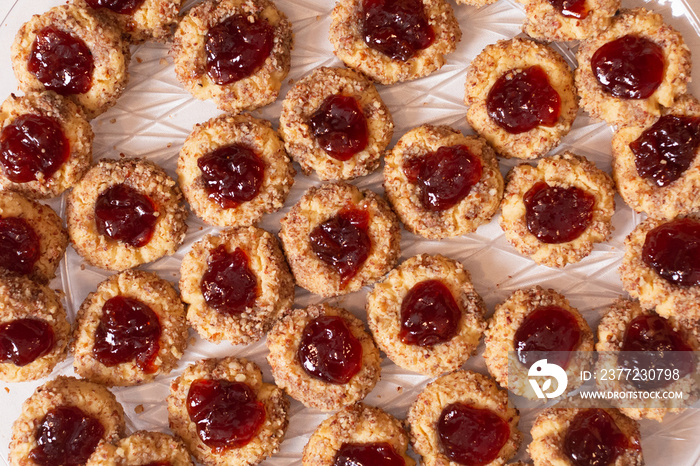 Cherry Almond Thumbprint Cookies