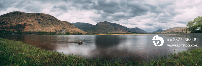 castle on lake, scotland