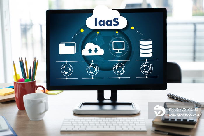 IaaS  Infrastructure as a Service on screen Optimization of business process Internet and networking