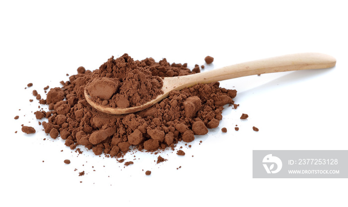 cocoa powder isolated on white background