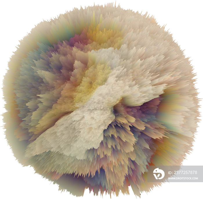 Colorful Abstract Isolated 3d Explosion With Extruded Surface